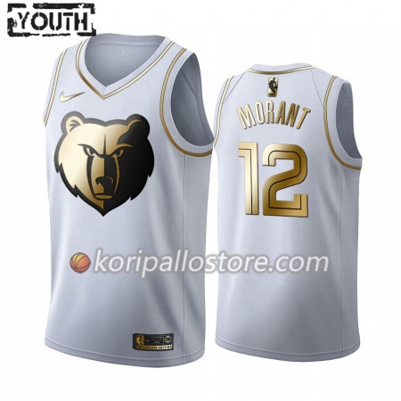 Memphis Grizzlies Ja Morant 12 Nike 2019-2020 Valkoinen Golden Edition Lasten Pelipaidat Swingman